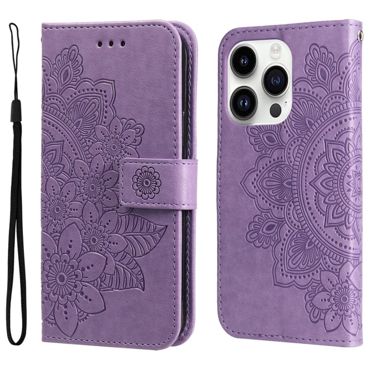 Seven-petal Flowers Embossing Leather Phone Case���������...