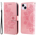Seven-petal Flowers Embossing Leather Phone Case���������...