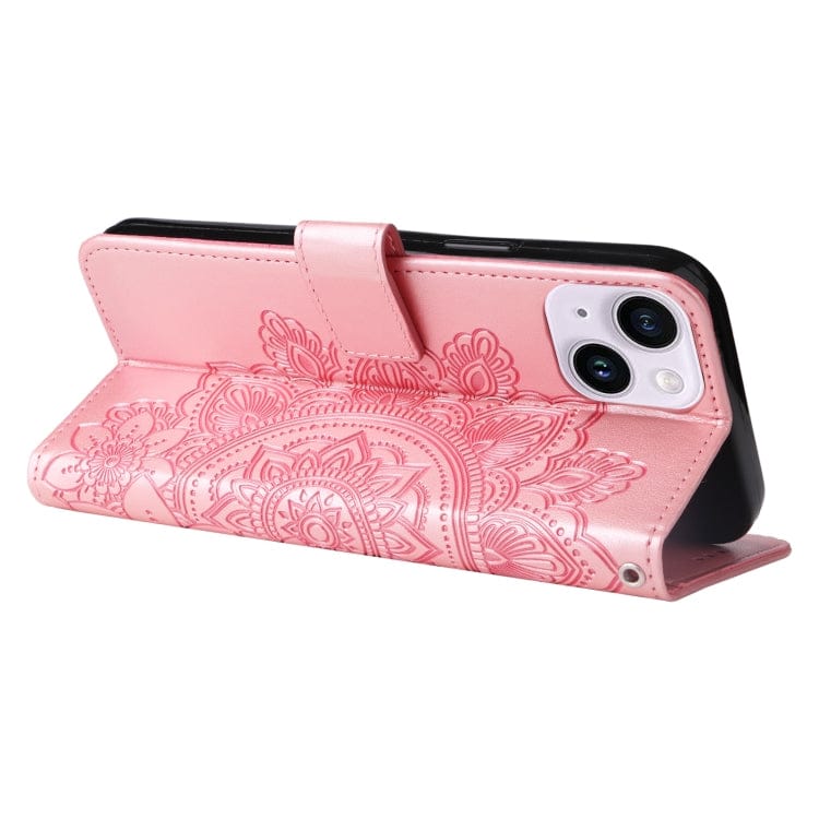 Seven-petal Flowers Embossing Leather Phone Case���������...