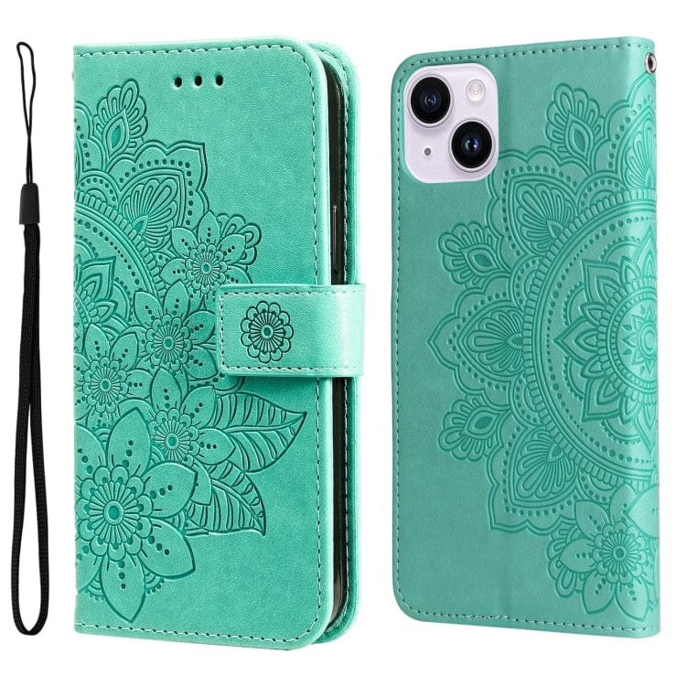Seven-petal Flowers Embossing Leather Phone Case���������...