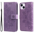 Seven-petal Flowers Embossing Leather Phone Case���������...