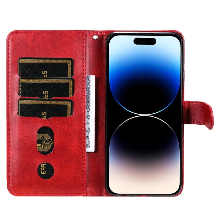 iPhone 15 Fashion Calf Texture Zipper Leather Phone Case