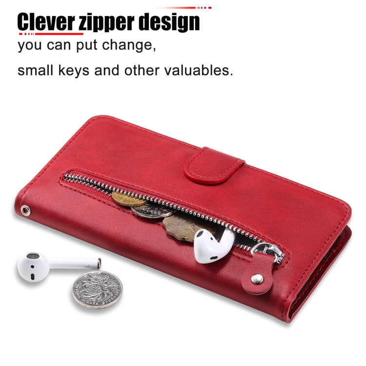 iPhone 15 Fashion Calf Texture Zipper Leather Phone Case