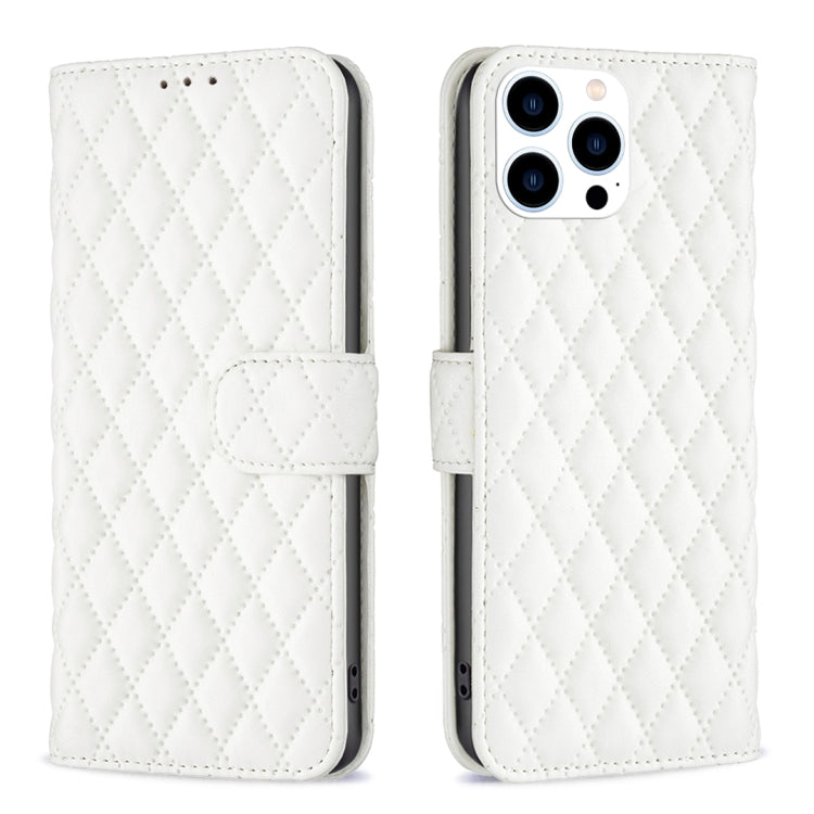 iPhone 16 - 17 Diamond Lattice Wallet Flip Leather Case