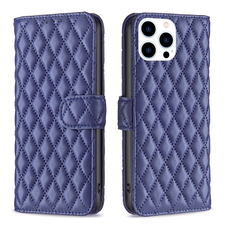 iPhone 16 - 17 Diamond Lattice Wallet Flip Leather Case
