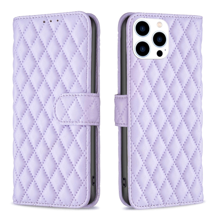 iPhone 16 - 17 Diamond Lattice Wallet Flip Leather Case