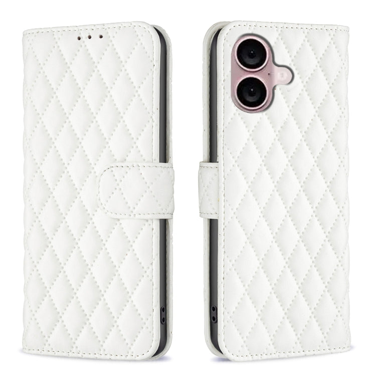 iPhone 16 - 17 Diamond Lattice Wallet Flip Leather Case