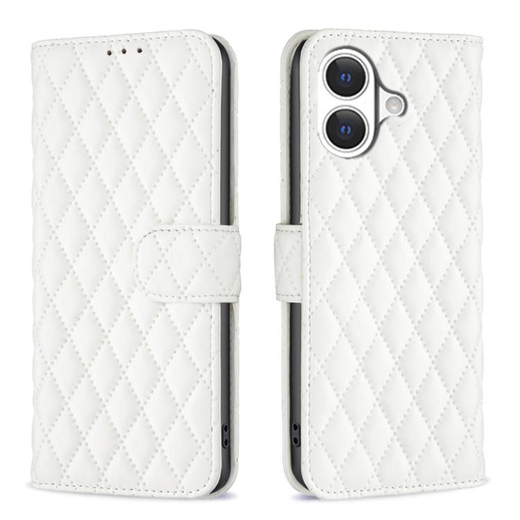 iPhone 16 - 17 Diamond Lattice Wallet Flip Leather Case