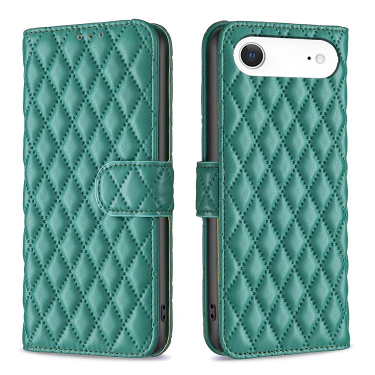 iPhone 16 - 17 Diamond Lattice Wallet Flip Leather Case