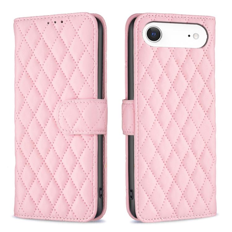 iPhone 16 - 17 Diamond Lattice Wallet Flip Leather Case