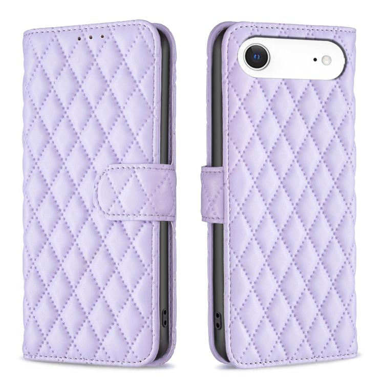 iPhone 16 - 17 Diamond Lattice Wallet Flip Leather Case