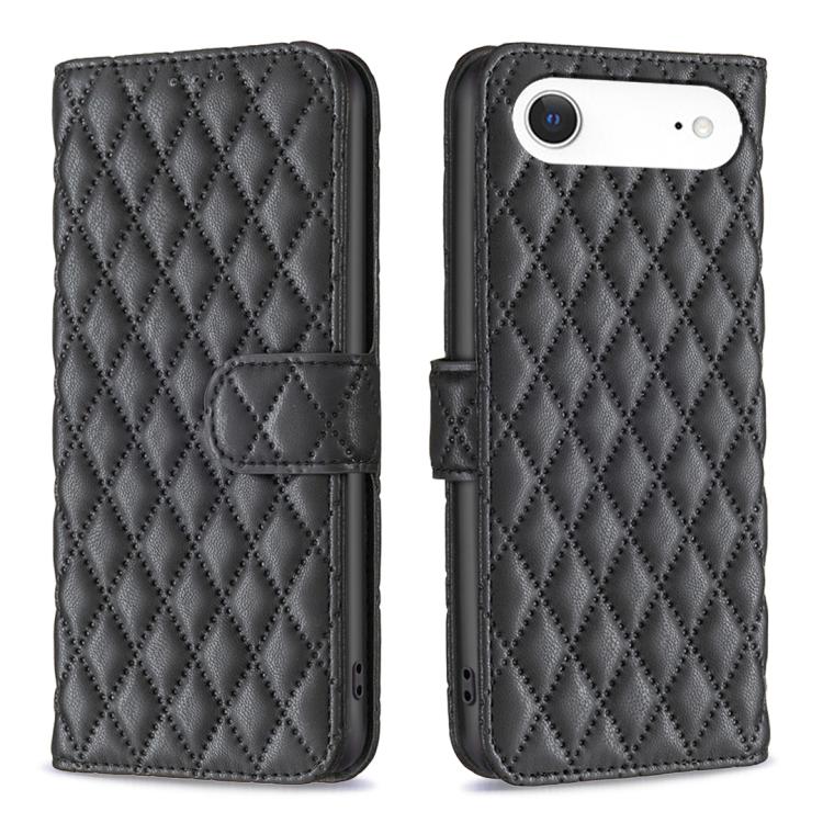 iPhone 16 - 17 Diamond Lattice Wallet Flip Leather Case