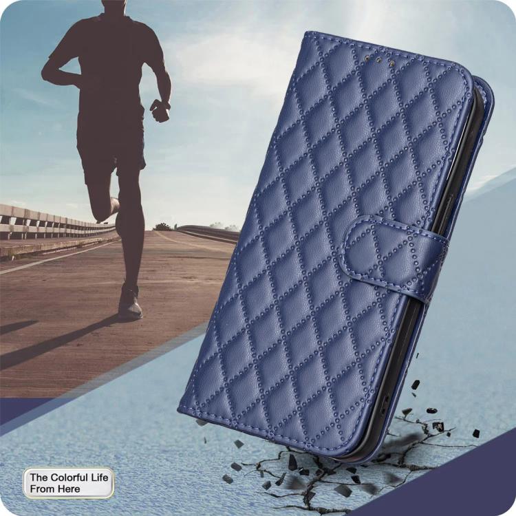 iPhone 16 - 17 Diamond Lattice Wallet Flip Leather Case