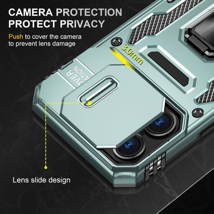 Armor PC + TPU Camera Shield Phone Case, For iPhone 16 Pro
