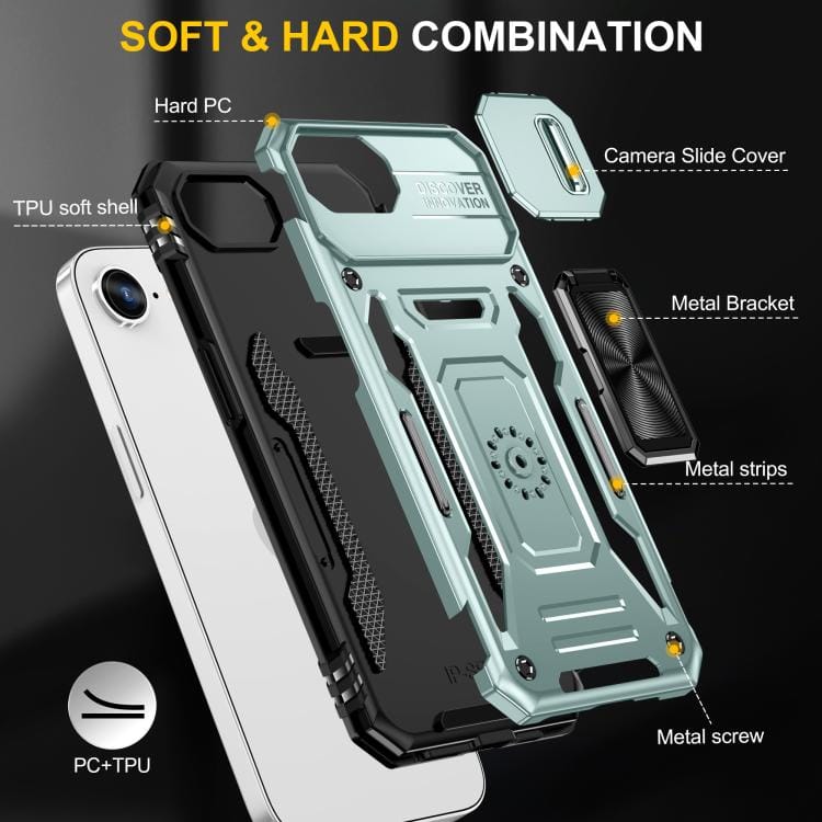 Armor PC + TPU Camera Shield Phone Case, For iPhone 16e