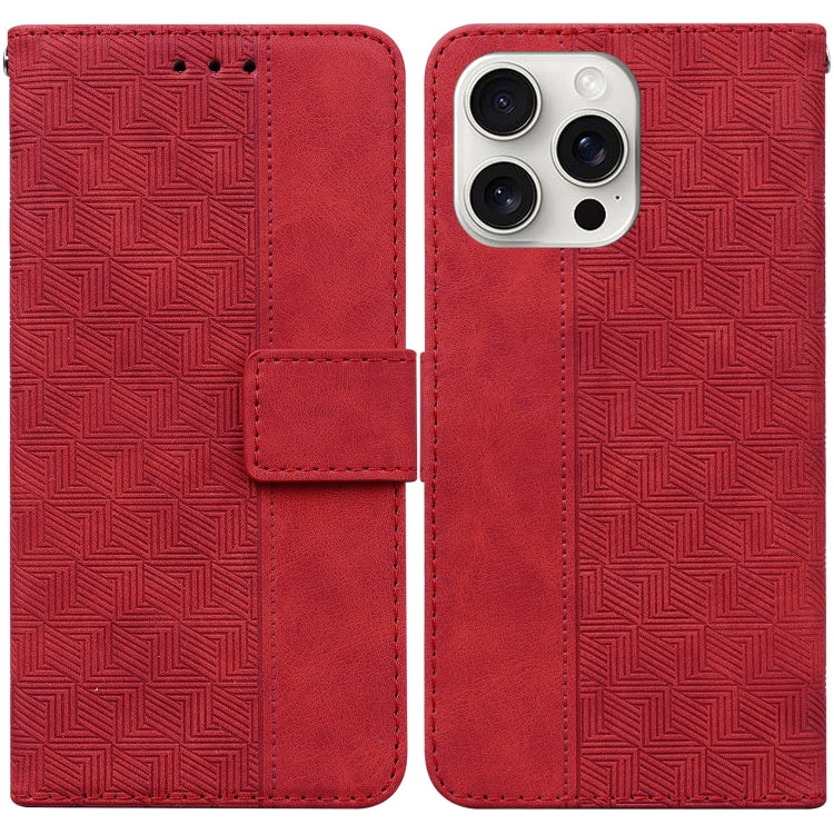 Geometric Embossed Leather Phone Case
