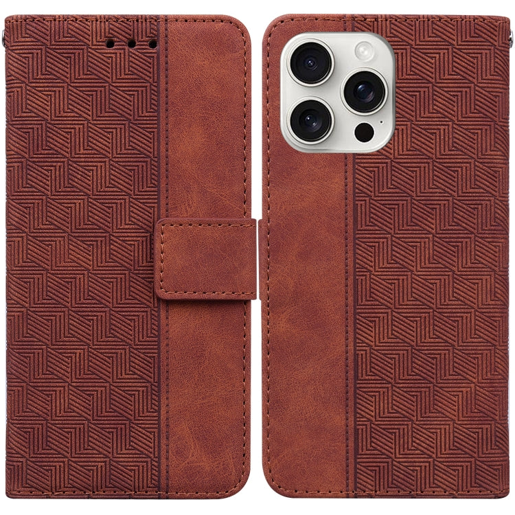 Geometric Embossed Leather Phone Case