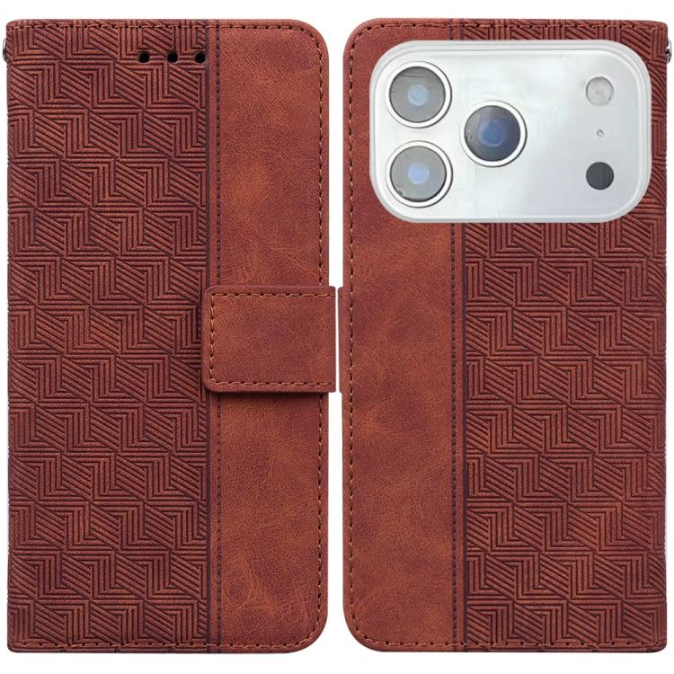 Geometric Embossed Leather Phone Case