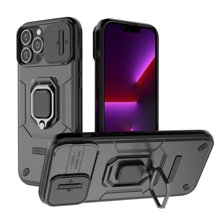 Sliding Camshield TPU + PC Shockproof Phone Case with Holder