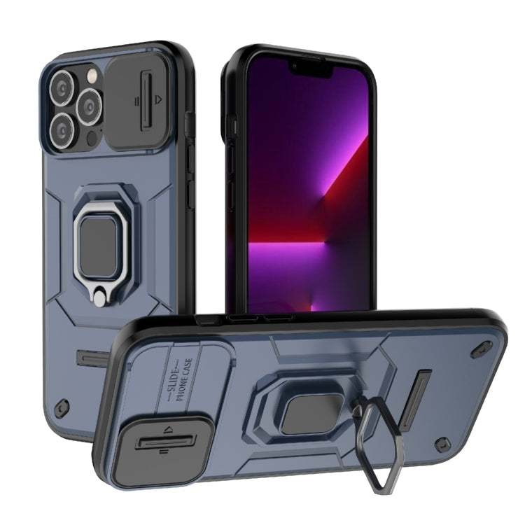 Sliding Camshield TPU + PC Shockproof Phone Case with Holder