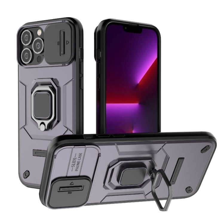Sliding Camshield TPU + PC Shockproof Phone Case with Holder
