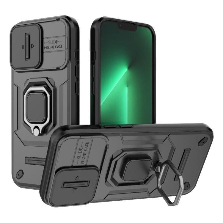 Sliding Camshield TPU + PC Shockproof Phone Case with Holder