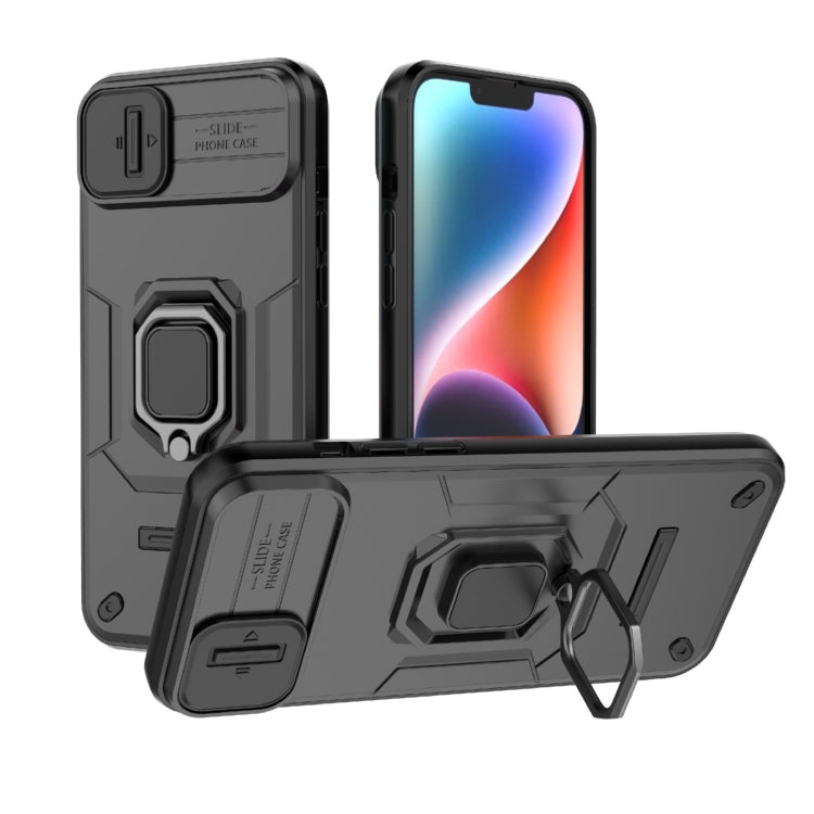 Sliding Camshield TPU + PC Shockproof Phone Case with Holder