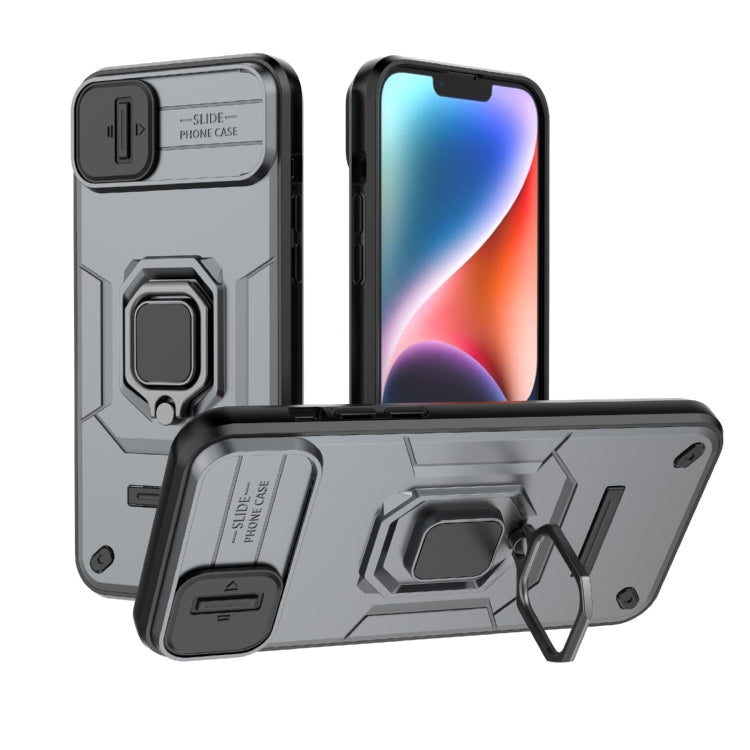 Sliding Camshield TPU + PC Shockproof Phone Case with Holder