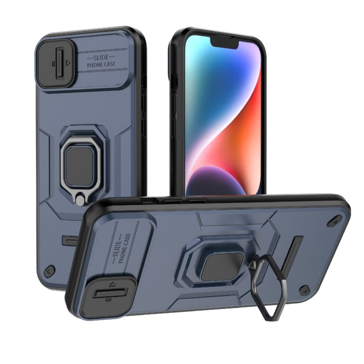Sliding Camshield TPU + PC Shockproof Phone Case with Holder