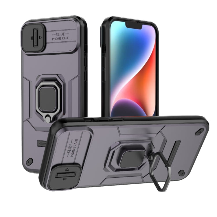 Sliding Camshield TPU + PC Shockproof Phone Case with Holder