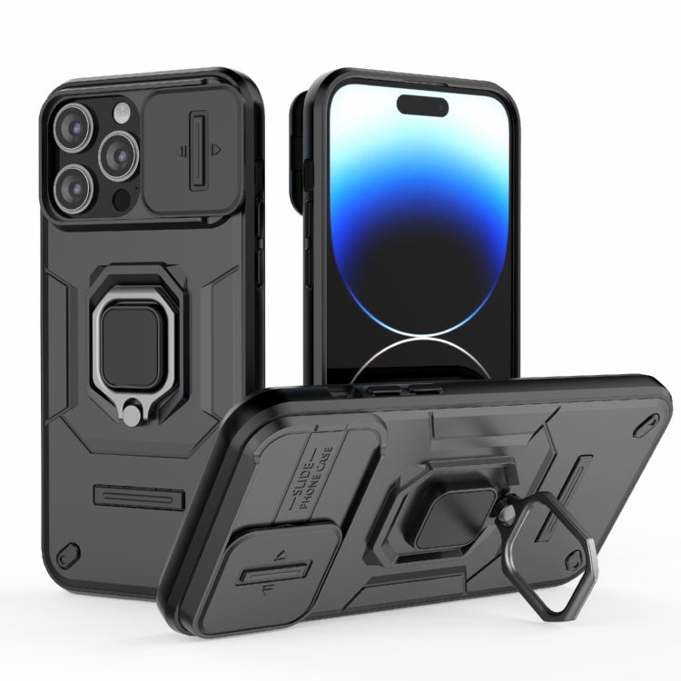 Sliding Camshield TPU + PC Shockproof Phone Case with Holder