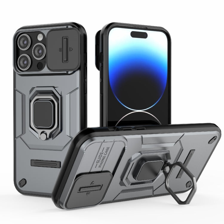 Sliding Camshield TPU + PC Shockproof Phone Case with Holder