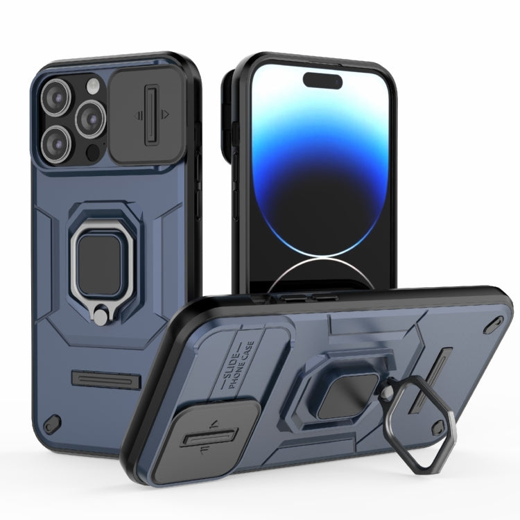 Sliding Camshield TPU + PC Shockproof Phone Case with Holder