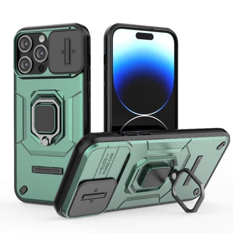 Sliding Camshield TPU + PC Shockproof Phone Case with Holder
