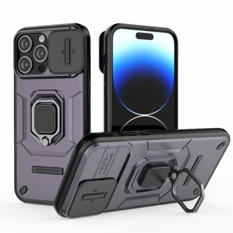 Sliding Camshield TPU + PC Shockproof Phone Case with Holder