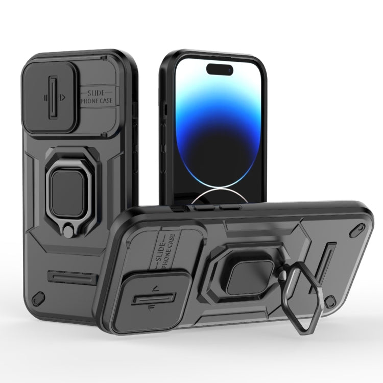 Sliding Camshield TPU + PC Shockproof Phone Case with Holder