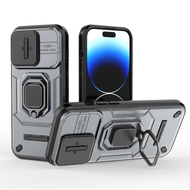 Sliding Camshield TPU + PC Shockproof Phone Case with Holder