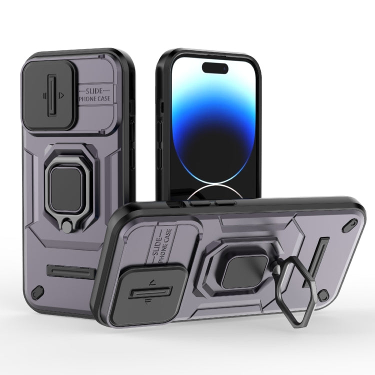 Sliding Camshield TPU + PC Shockproof Phone Case with Holder