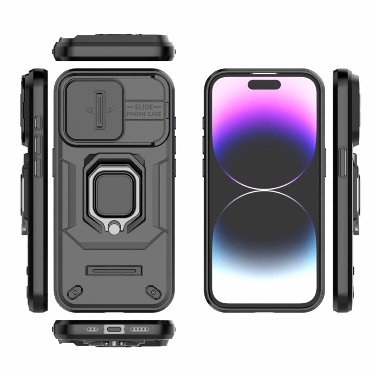 Sliding Camshield TPU + PC Shockproof Phone Case with Holder