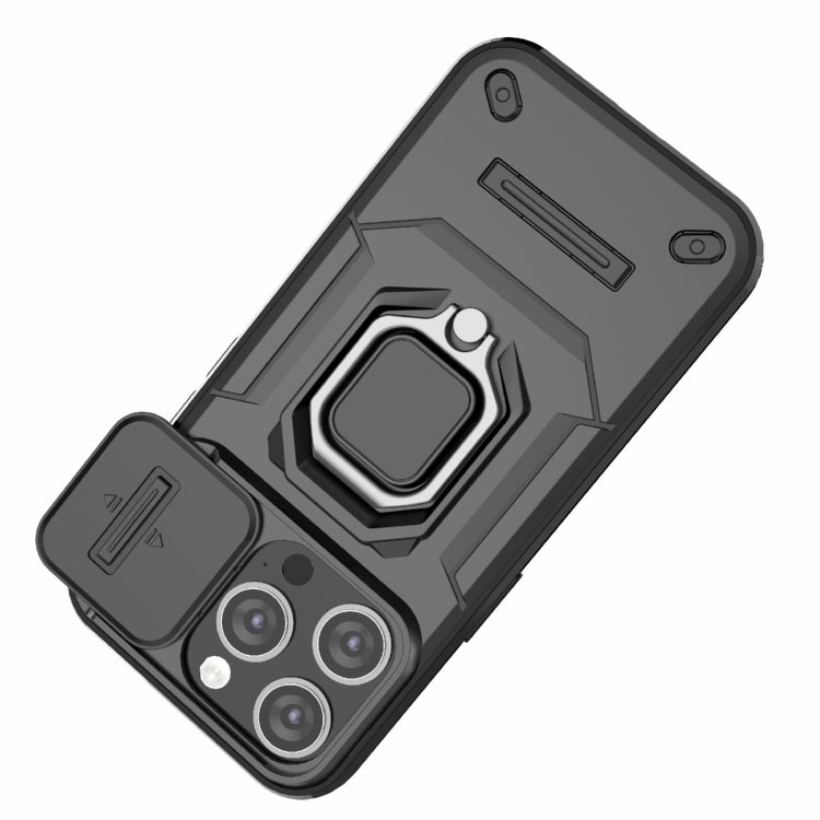 Sliding Camshield TPU + PC Shockproof Phone Case with Holder
