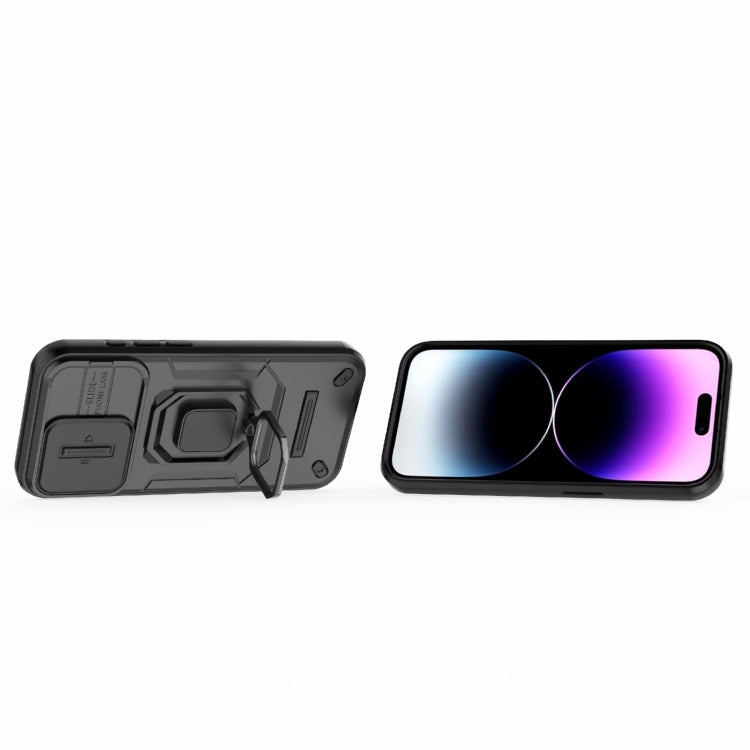 Sliding Camshield TPU + PC Shockproof Phone Case with Holder