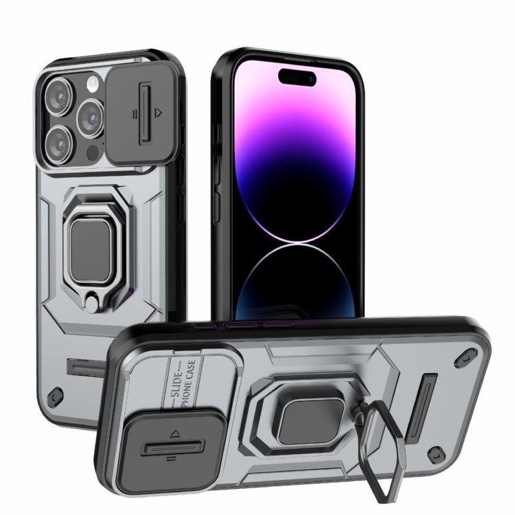 Sliding Camshield TPU + PC Shockproof Phone Case with Holder