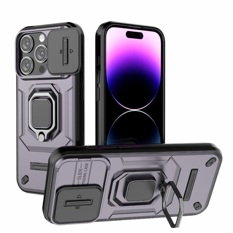 Sliding Camshield TPU + PC Shockproof Phone Case with Holder