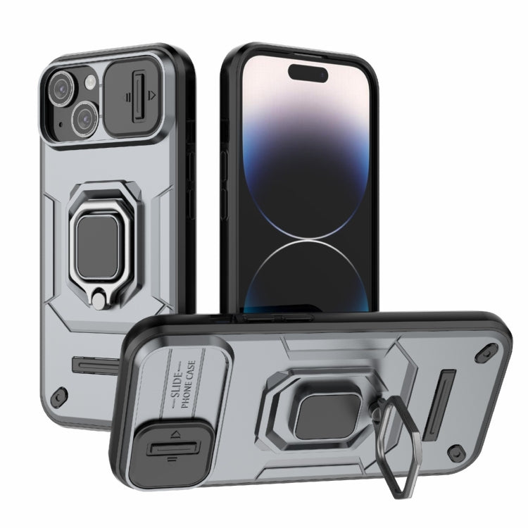 Sliding Camshield TPU + PC Shockproof Phone Case with Holder