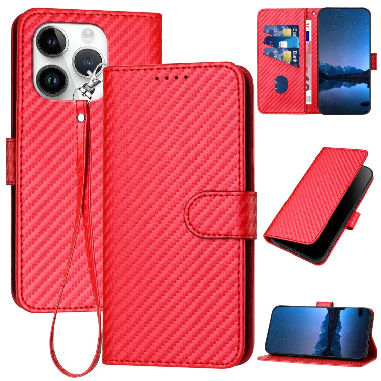 iPhone 12/13 Series Carbon Fiber Buckle Leather Phone Case