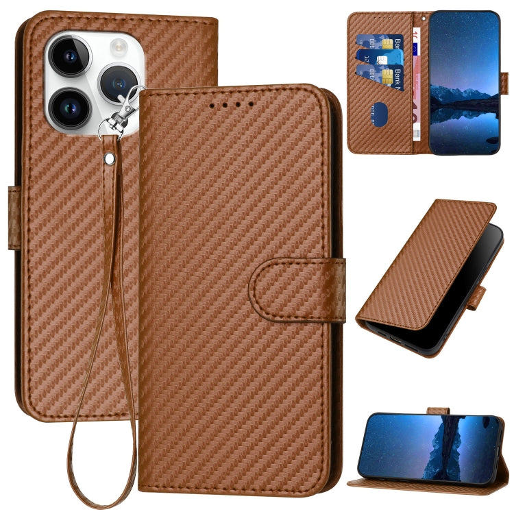 iPhone 12/13 Series Carbon Fiber Buckle Leather Phone Case