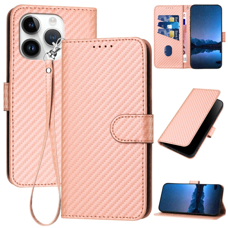 iPhone 12/13 Series Carbon Fiber Buckle Leather Phone Case