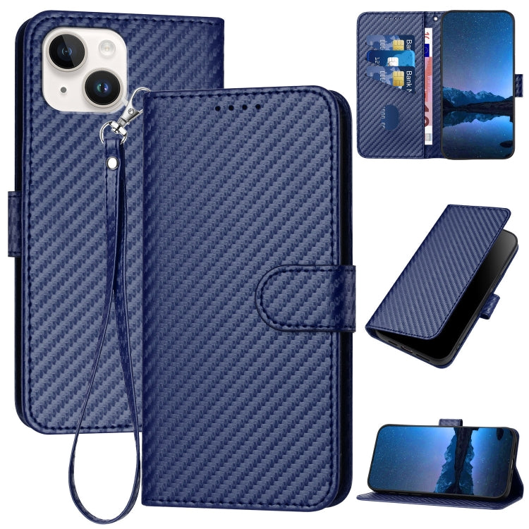 iPhone 12/13 Series Carbon Fiber Buckle Leather Phone Case