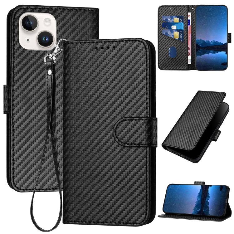 iPhone 12/13 Series Carbon Fiber Buckle Leather Phone Case