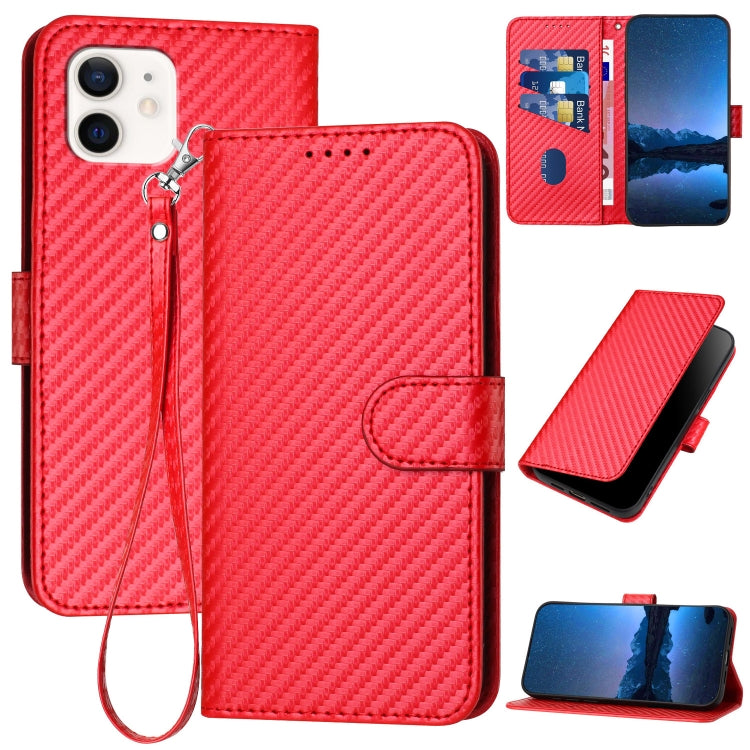 iPhone 12/13 Series Carbon Fiber Buckle Leather Phone Case